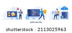 cyber security, Data protection metaphors set. Database, cyber security, control, protection of computer services and electronic information colorful icons pack. Vector isolated concept illustrations