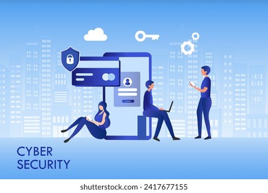 
Seguridad cibernética y privacidad de la protección de datos, concepto PDPA. Empresario asegura la administración de datos y protege los datos de ataques de hackers e icono de candado a la ilustración de vectores de redes de tecnología de internet
