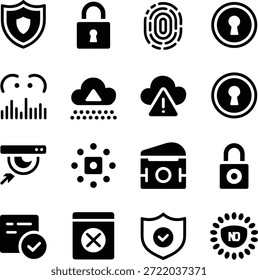 Seguridad cibernética Protección de datos e iconos de privacidad