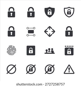 Cyber Security Data Protection and Privacy Guard Icons