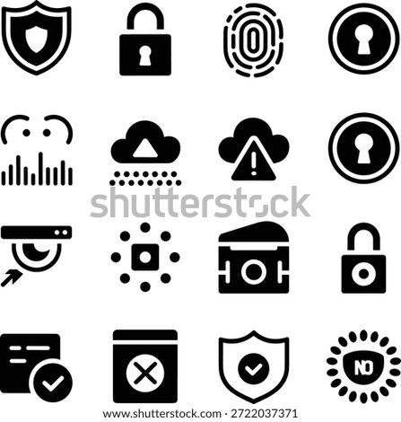 Cyber Security Data Protection and Privacy Icons