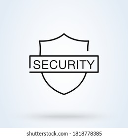 Symbol oder Logo-Linie für Cybersicherheit und Datenschutz. Konzept des Sicherheitssystems Virenschutz oder Guard-Abzeichen, Vektorgrafik.