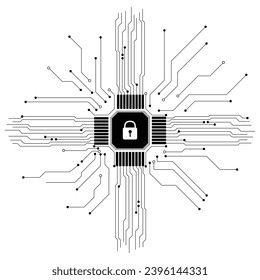 Ciberseguridad. Símbolo de protección de datos. Colección de iconos de red segura. Concepto tecnológico. Ilustración vectorial.