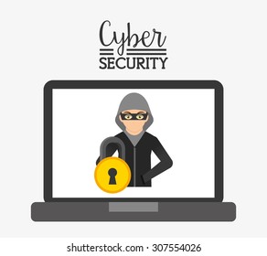 cyber security design, vector illustration eps10 graphic 