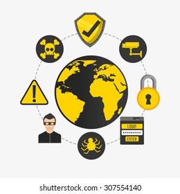 cyber security design, vector illustration eps10 graphic 