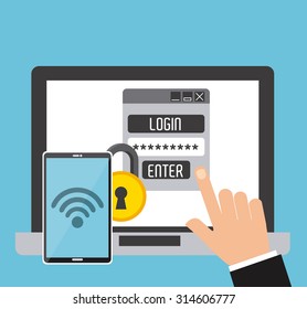 cyber security design, vector illustration eps10 graphic 