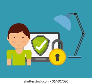 cyber security design, vector illustration eps10 graphic 