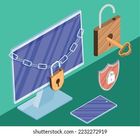 ciberseguridad en iconos de escritorio