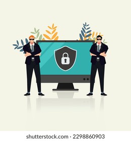 Ciberseguridad, seguridad digital, ilustración vectorial de concepto de protección de datos