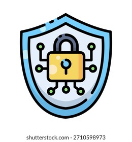 Icono de seguridad cibernética y protección de datos digitales