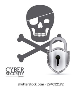 Cyber security digital design, vector illustration eps 10