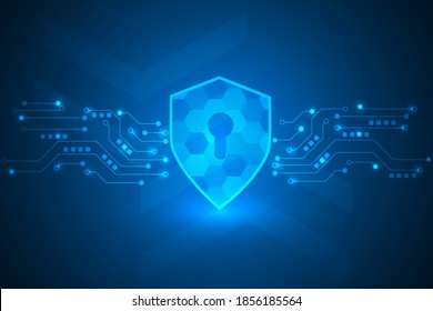 cyber security and  digital lines with fingerprint abstract. safety and privacy from cyberattack.