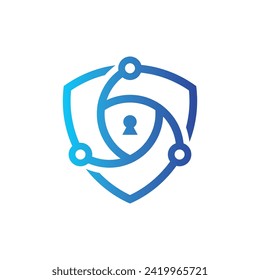 Cyber Security Digital Technology Logo Vector