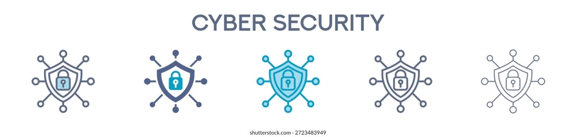 Cyber Security Element For Design Graphic - Multi Styles. Vector Illustration Of Two Colored And Black. Multiple Icons Designs Can Be Used For Mobile, Ui, Web