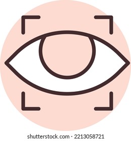 Cyber security eye, illustration, vector on white background.