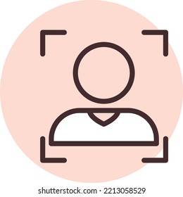 Cyber security face ID, illustration, vector on white background.