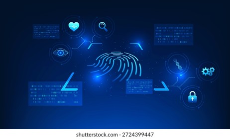 Tecnologia de digitalização de impressão digital de segurança cibernética para verificação e autenticação de identidade, sistema de proteção de dados biométricos, controle de acesso de segurança digital, logon seguro com reconhecimento de impressão digital