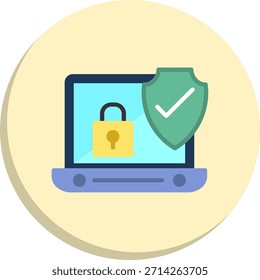 Icono de estilo de círculo plano de seguridad cibernética