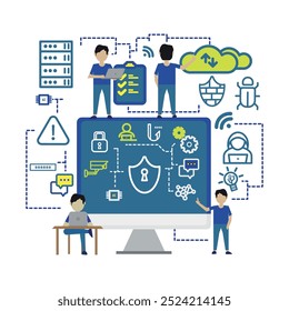 Cyber Security Flat Illustration Infographic