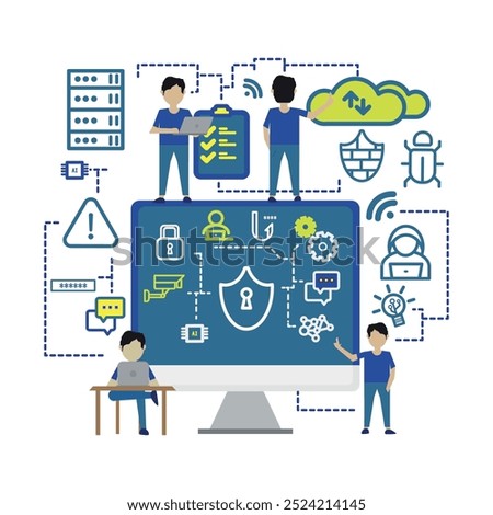 Cyber Security Flat Illustration Infographic
