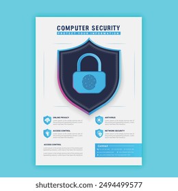 Cyber Security Flyer Concepts. Vector Illustration of Outline Design
