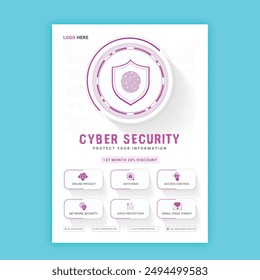 In: Cyber Security Flyer Concepts. Vektorillustration des Konturentwurfs