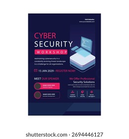 Diseño de Plantilla de póster de volante de seguridad cibernética
