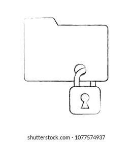 cyber security folder files data padlock safety