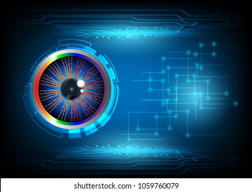cyber security futuristic eye future abstract technology background vector illustrations. eyeball futuristic cyber security protection network scan data internet online search high technology concept