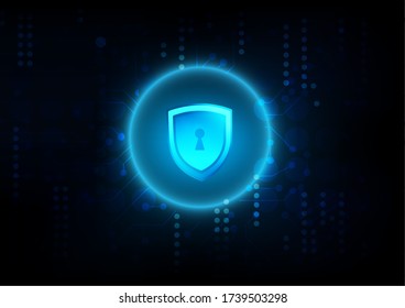 Seguridad cibernética tecnología futurista de fondo abstracto, disrupción digital y protección de la información