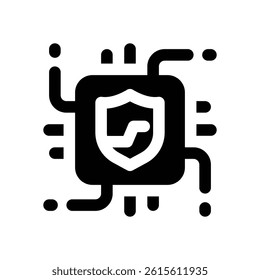 cyber security glyph icon. Strong and solid vector icon for websites, mobile interfaces, presentations, and visual branding. High quality and easy to edit.