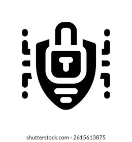 cyber security glyph icon. Strong and solid vector icon for websites, mobile interfaces, presentations, and visual branding. High quality and easy to edit.