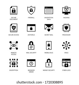 Cyber Security glyph Icons - Vectors