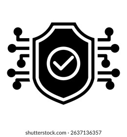 Cyber security gylph icon. Simple vector icon design in gylph style. Editable vector format