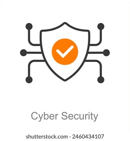 Cyber Security and hacker icon concept