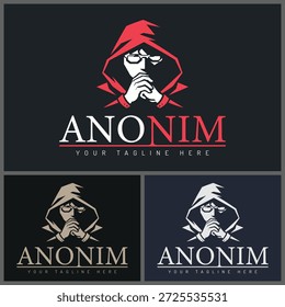 Cyber Security Hacker Mascota Logo Set Ilustración vectorial