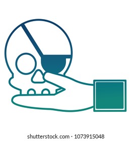 cyber security hand holding skull bone