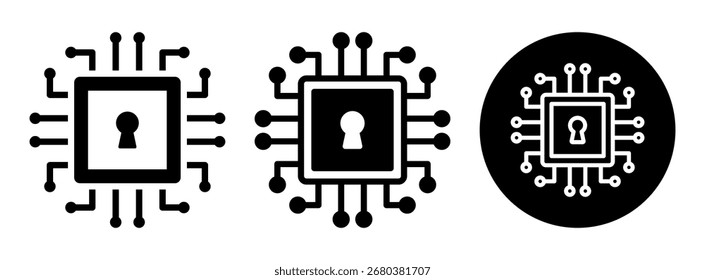 Glifo de Colección de íconos de seguridad cibernética y Ilustración vectorial mixta