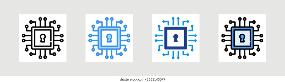 Cyber Security Icon Collection Set Multiple Style