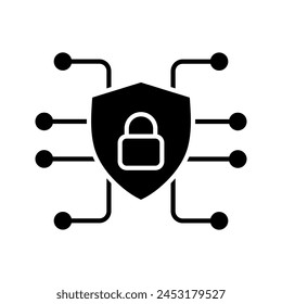 cyber security icon color editable