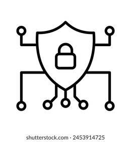 cyber security icon color editable