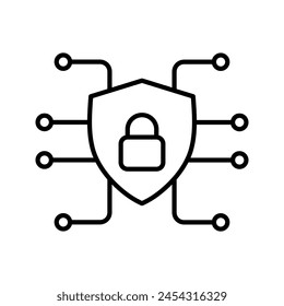 cyber security icon color editable