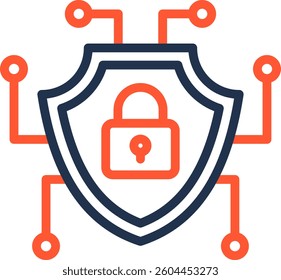 Cyber Security Icon Color Line Vector Illustration