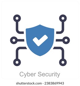 Cyber Security and cyber icon concept