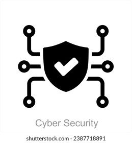 Cyber Security and cyber icon concept