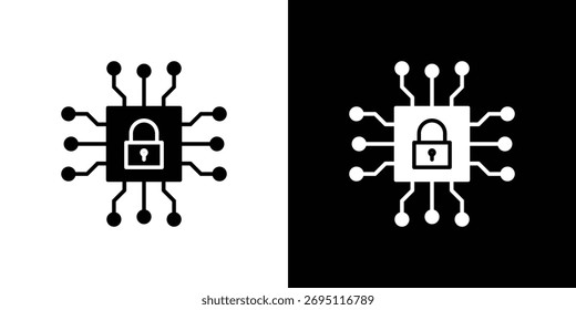 Concepto de icono de seguridad cibernética. icono de silueta.