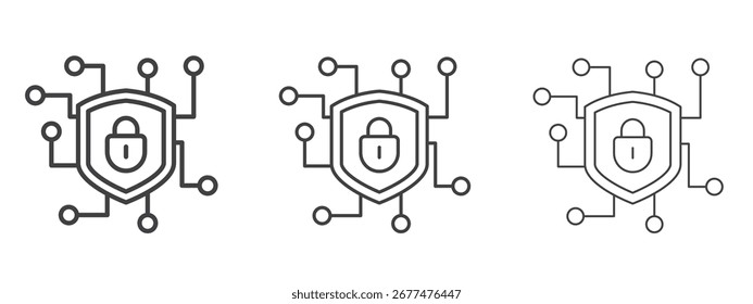 Diseño de ícono de seguridad cibernética, adecuado para Web, infografías, interfaz y App.