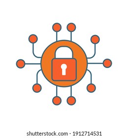 Cyber Security Icon Design, Vector Illustration Graphic Security On White Background