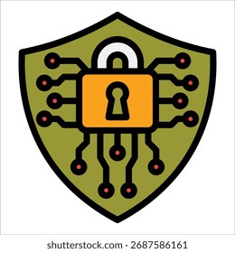 Elemento de icono de seguridad cibernética para diseño