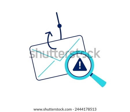 Cyber security icon. Email security. Vector linear illustration on the white background.